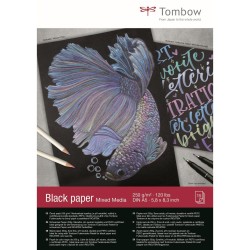 Tombow Black paper mixed media