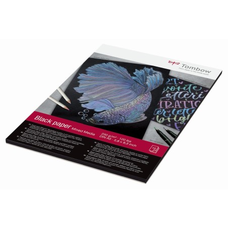 Tombow Black paper mixed media