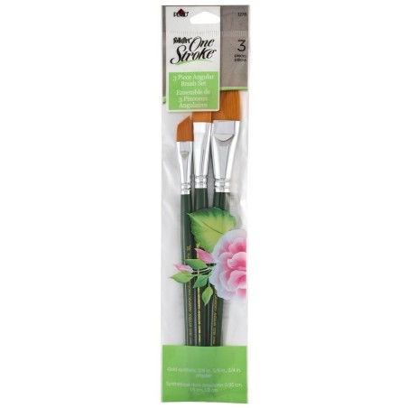 Juego 3 pinceles punta biselada - One Stroke