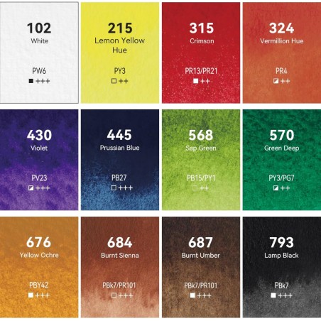 Watercolor studio caja 12 colores - Phoenix Arts