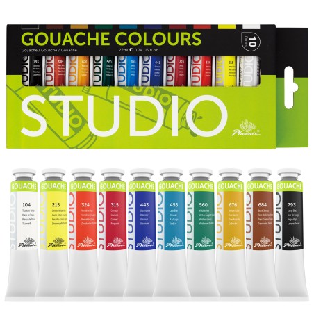 Gouache studio caja 12 colores - Phoenix Arts