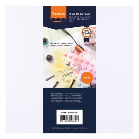 Mixed Media paper A4 blanco - Florence - 10 hojas