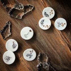 Pines de porcelana - ORO -...