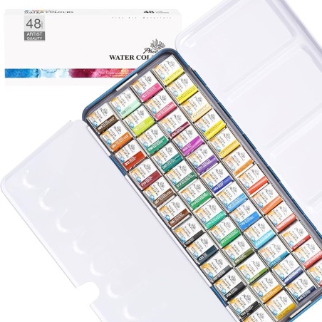 Acuarelas 48 colores 1/2 godet - Phoenix