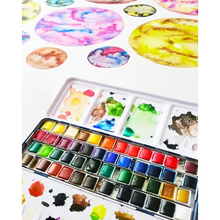 Acuarelas 48 colores 1/2 godet - Phoenix