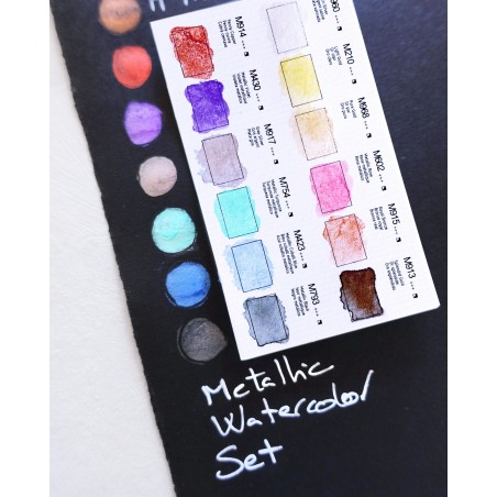 Acuarelas metalizadas 12 colores 1/2 godet - Phoenix