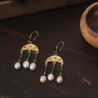 Pendientes perla y cristal verde