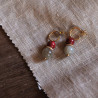 Pendientes jaspe rojo y jade de Myanmar