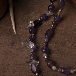 Collar doble de amatistas y...