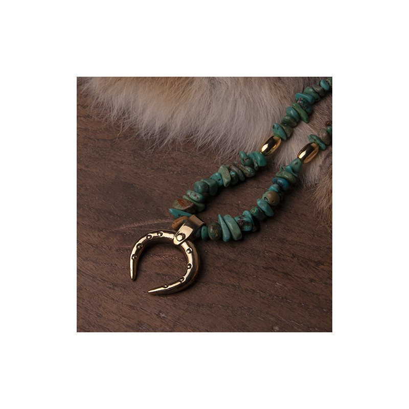 Collar Nerio - lúnula y turquesas