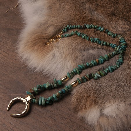 Collar Nerio - lúnula y turquesas
