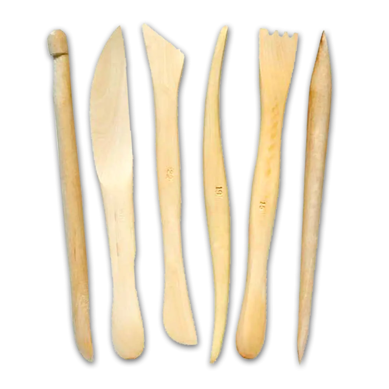 Set de 6 palillos de madera para modelado