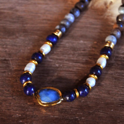 Collar lapislazuli y amazonita